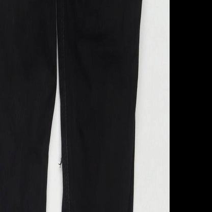 Topshop Womens Black Cotton Skinny Jeans Size 25 in L32 in Regular Zip