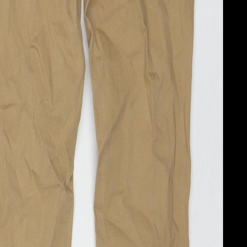 NEXT Girls Brown Cotton Straight Jeans Size 13 Years L27 in Regular Zip