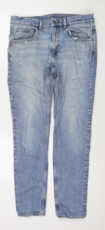 COS Mens Blue Cotton Straight Jeans Size 34 in L28 in Regular Zip