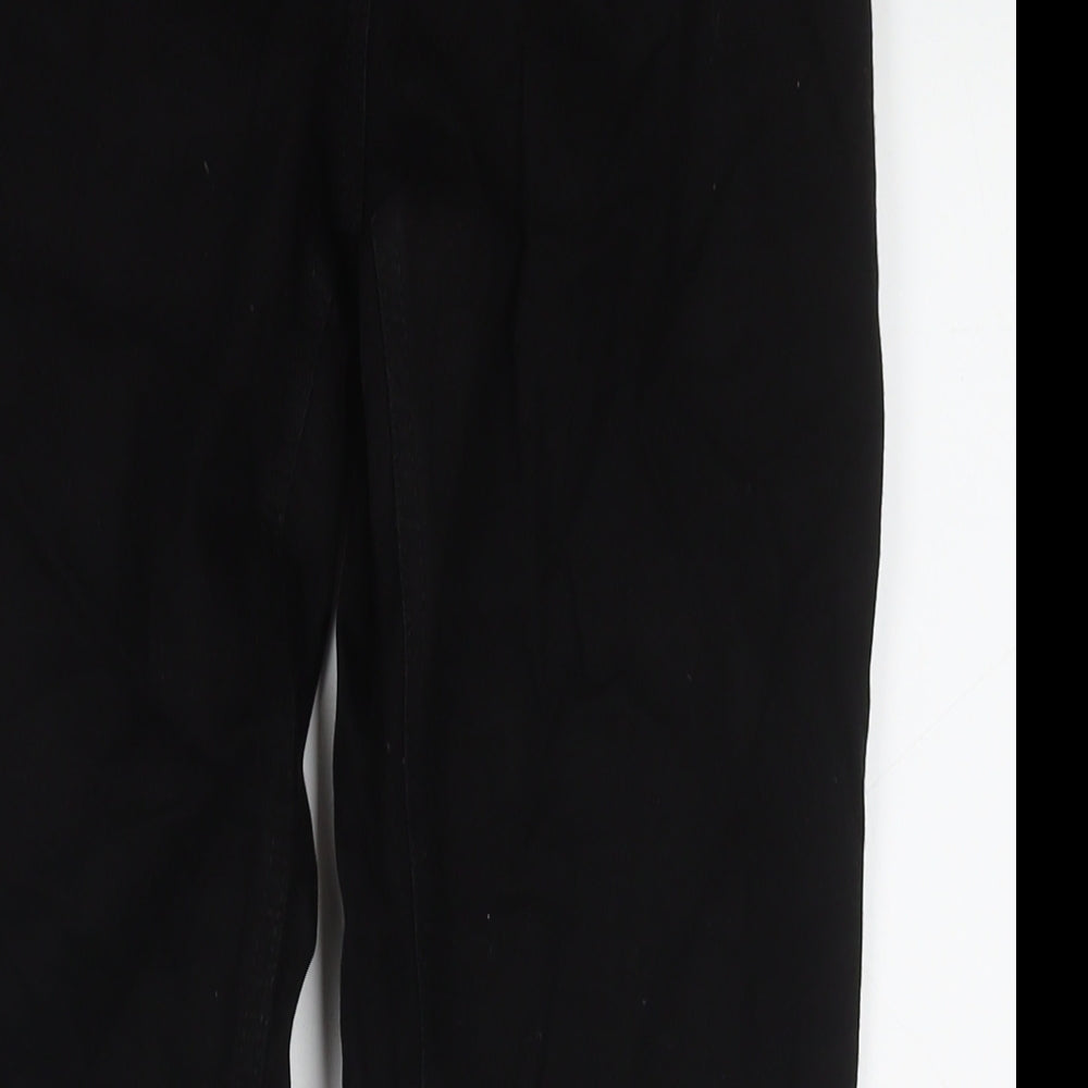 Brook Taverner Womens Black Cotton Straight Jeans Size 8 L27 in Regular Zip