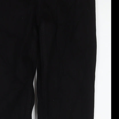 Brook Taverner Womens Black Cotton Straight Jeans Size 8 L27 in Regular Zip