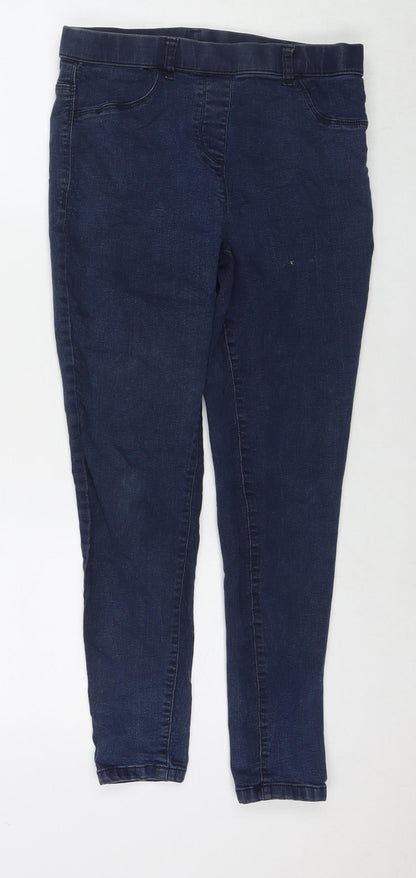 M&Co Womens Blue Cotton Jegging Jeans Size 12 L25 in Regular