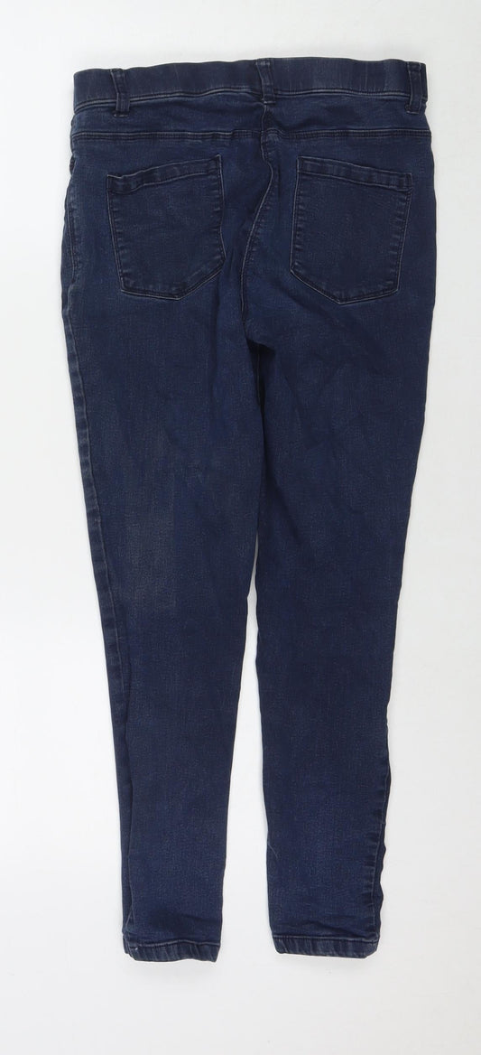 M&Co Womens Blue Cotton Jegging Jeans Size 12 L25 in Regular