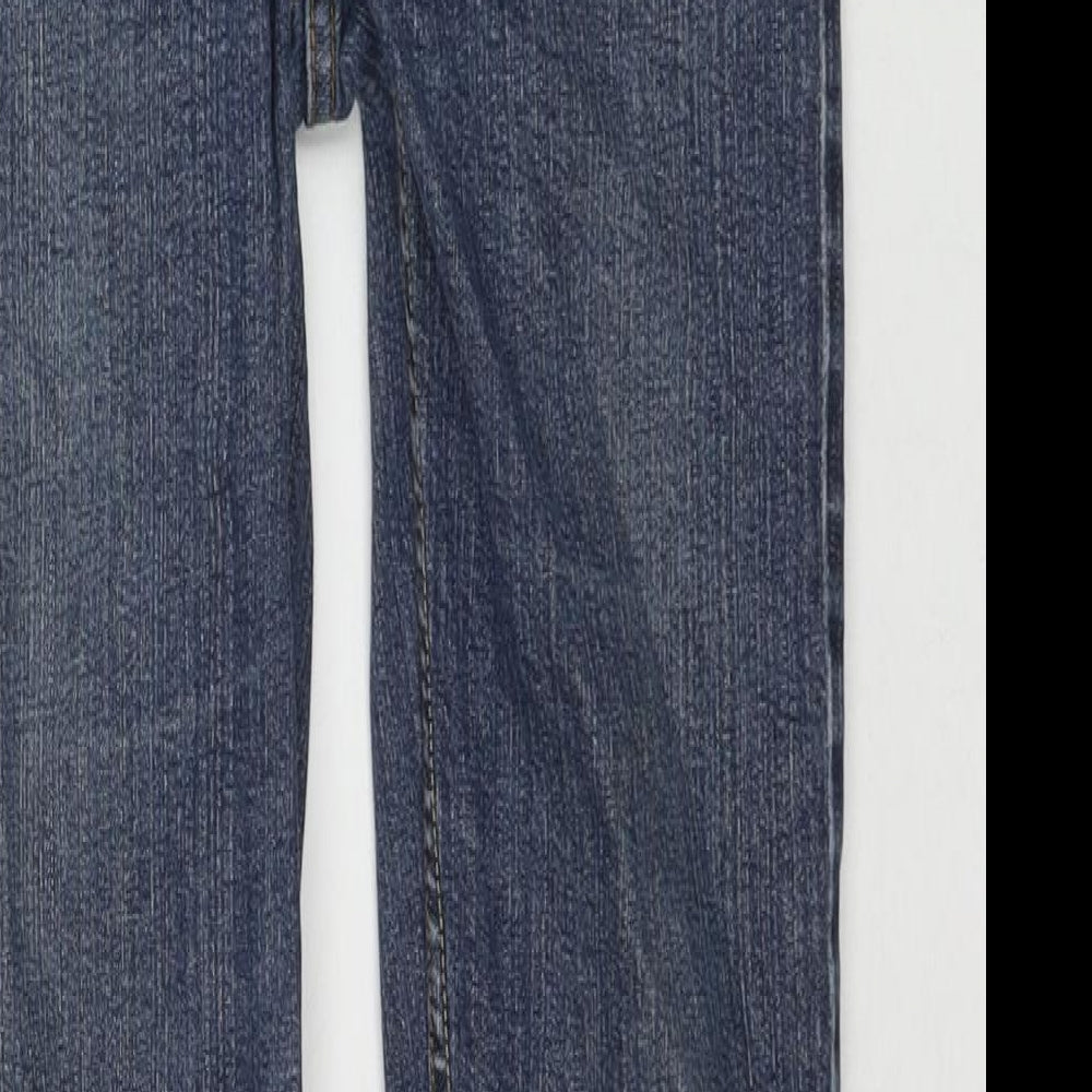 Denim & Co. Womens Blue Cotton Straight Jeans Size 10 L30 in Regular Zip