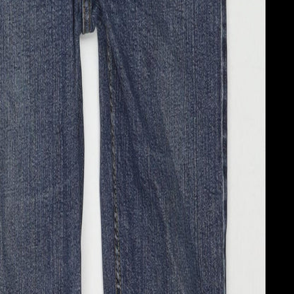 Denim & Co. Womens Blue Cotton Straight Jeans Size 10 L30 in Regular Zip