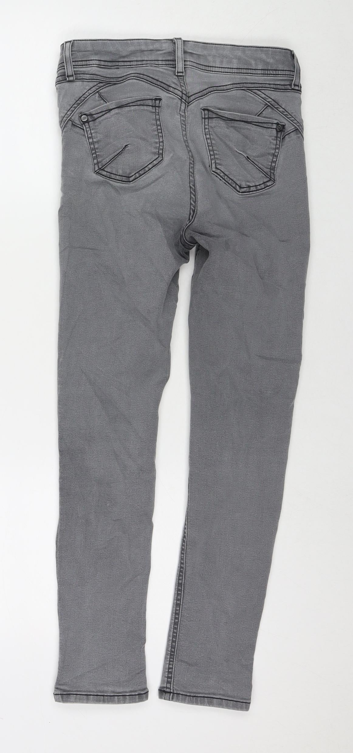 Per Una Womens Grey Cotton Skinny Jeans Size 26 in L25 in Regular Zip