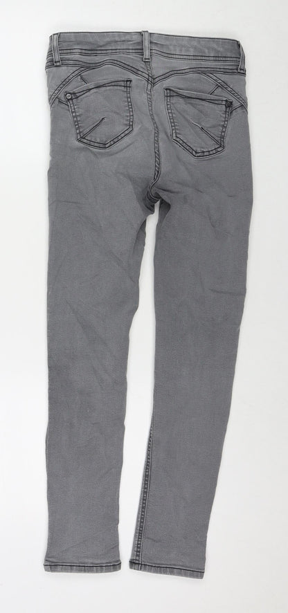 Per Una Womens Grey Cotton Skinny Jeans Size 26 in L25 in Regular Zip