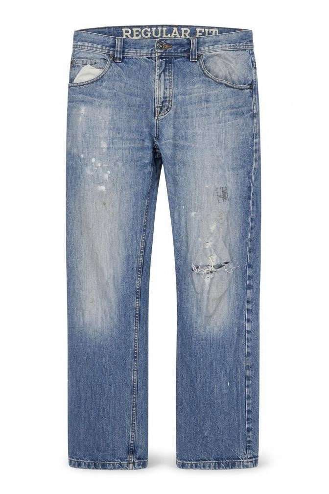 Mens UK Size 34 in Maine Regular Fit Straight Blue Jeans