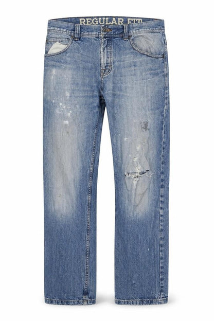 Mens UK Size 34 in Maine Regular Fit Straight Blue Jeans