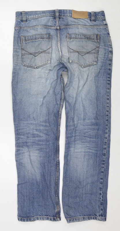 Maine Mens Blue Cotton Straight Jeans Size 34 in L30 in Regular Zip