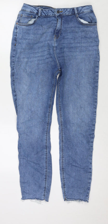 Max Womens Blue Polyester Blend Skinny Jeans Size 16 L26 in Slim Zip