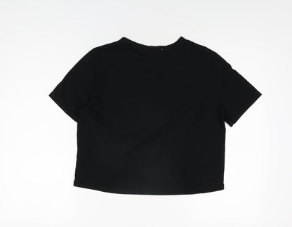 Womens UK Size L Zara Black Basic T-Shirt