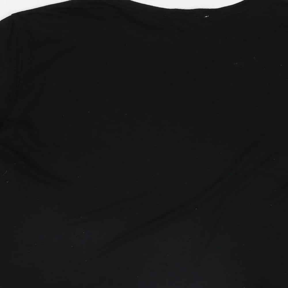 Womens UK Size L Zara Black Basic T-Shirt