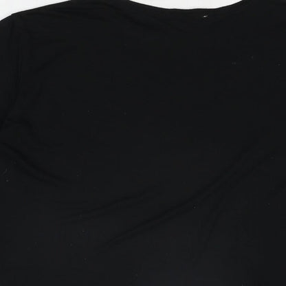 Womens UK Size L Zara Black Basic T-Shirt