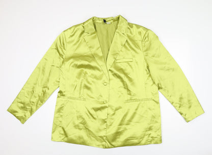 H&M Womens Yellow Jacket Blazer Size L Button