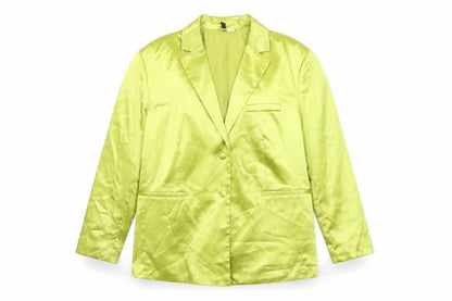 H&M Womens Yellow Jacket Blazer Size L Button