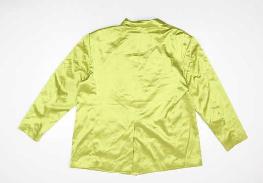 H&M Womens Yellow Jacket Blazer Size L Button