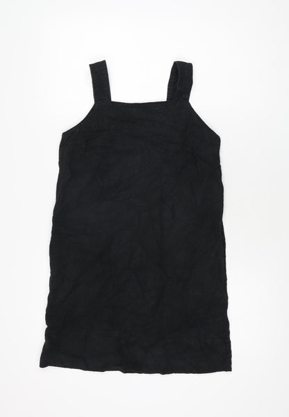 NEXT Womens Black Linen Shift Size 8 Square Neck Pullover