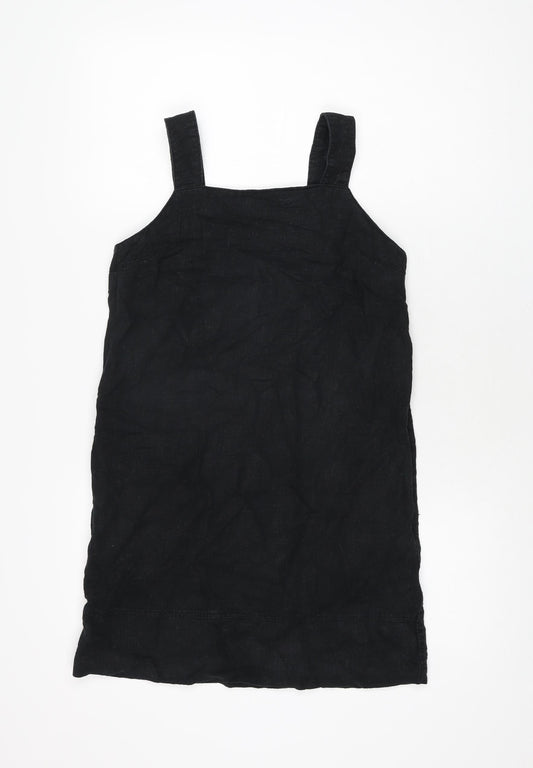 NEXT Womens Black Linen Shift Size 8 Square Neck Pullover