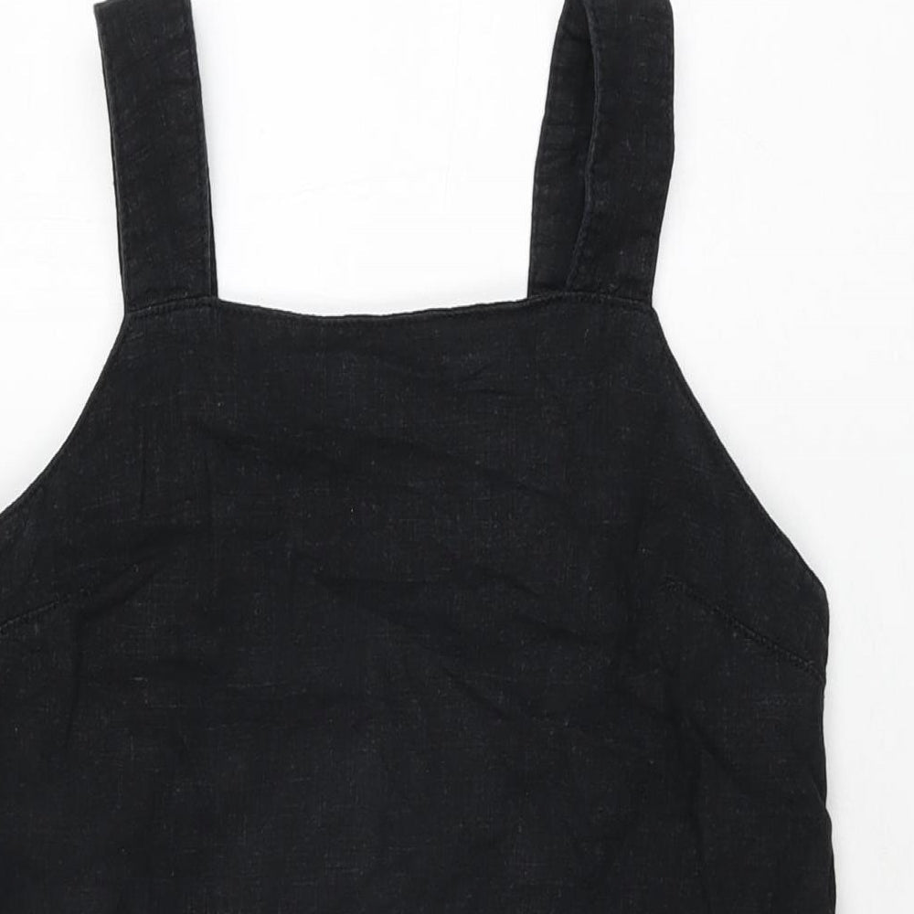 NEXT Womens Black Linen Shift Size 8 Square Neck Pullover