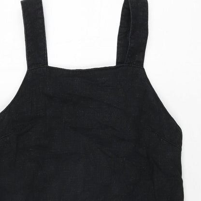 NEXT Womens Black Linen Shift Size 8 Square Neck Pullover