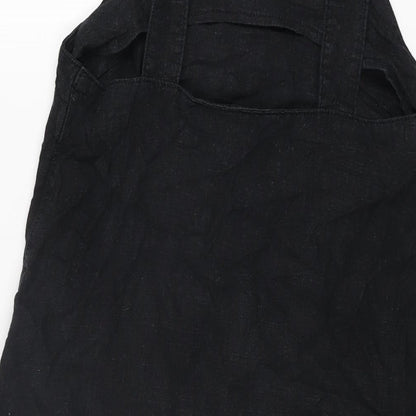 NEXT Womens Black Linen Shift Size 8 Square Neck Pullover