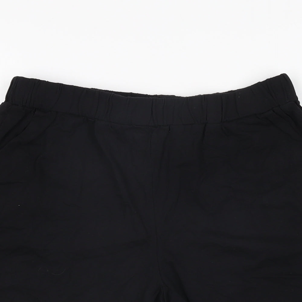 L'olive Verte Womens Black Cotton Sweat Shorts Size L L4 in Regular Pull On