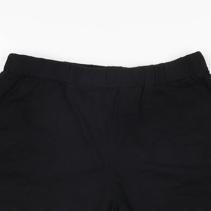 L'olive Verte Womens Black Cotton Sweat Shorts Size L L4 in Regular Pull On