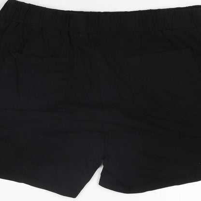 L'olive Verte Womens Black Cotton Sweat Shorts Size L L4 in Regular Pull On