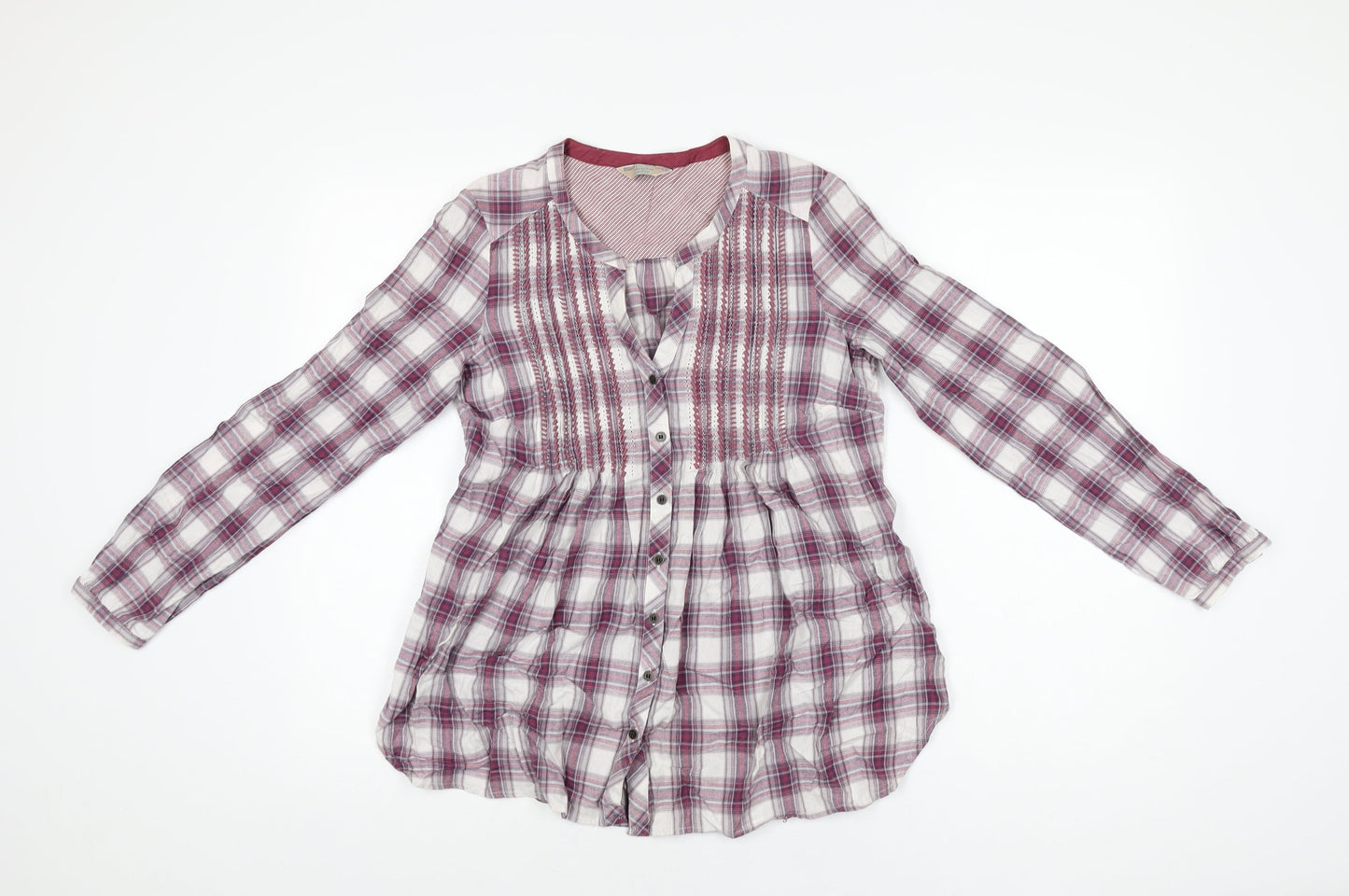 Womens UK Size 8 Marks and Spencer Purple Basic Button-Up