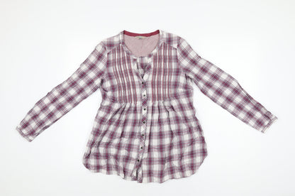 Womens UK Size 8 Marks and Spencer Purple Basic Button-Up