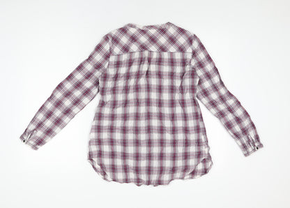 Womens UK Size 8 Marks and Spencer Purple Basic Button-Up