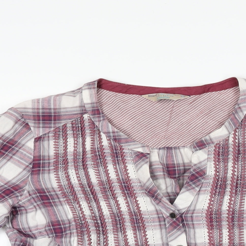 Womens UK Size 8 Marks and Spencer Purple Basic Button-Up