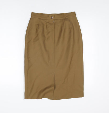 Dalkeith Womens Brown Polyester Straight & Pencil Skirt Size 12 Zip