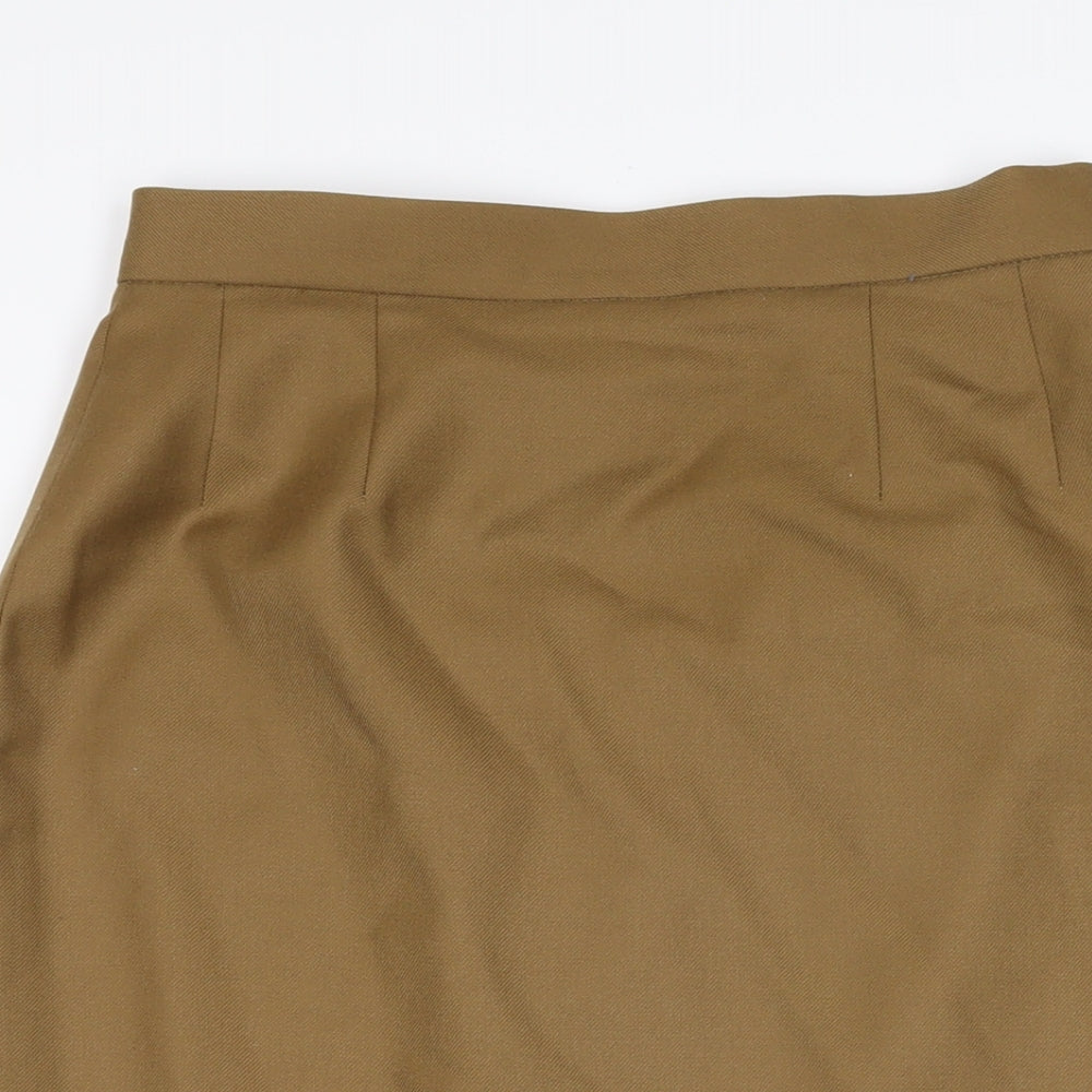 Dalkeith Womens Brown Polyester Straight & Pencil Skirt Size 12 Zip