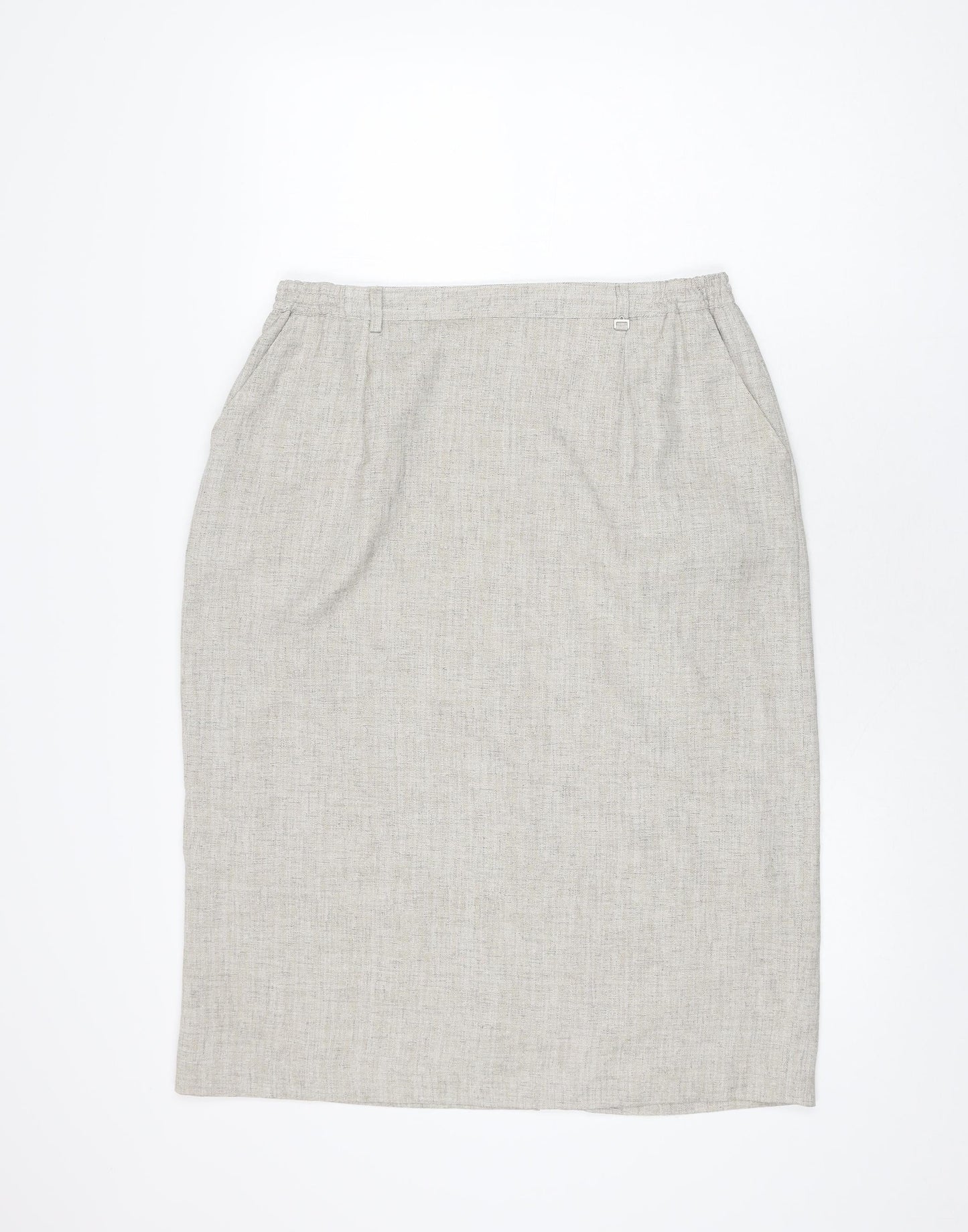 Oscar B Womens Beige Polyester Straight & Pencil Skirt Size 18 Zip