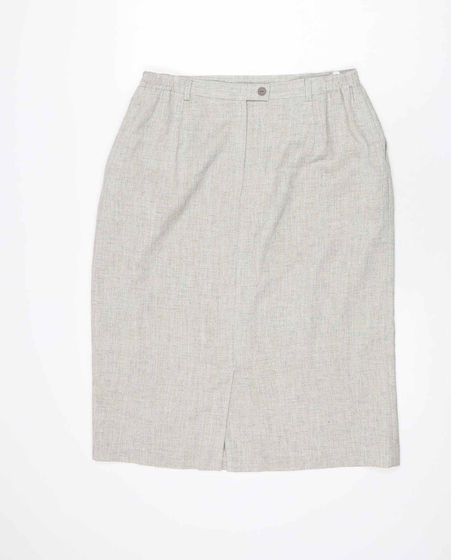 Oscar B Womens Beige Polyester Straight & Pencil Skirt Size 18 Zip