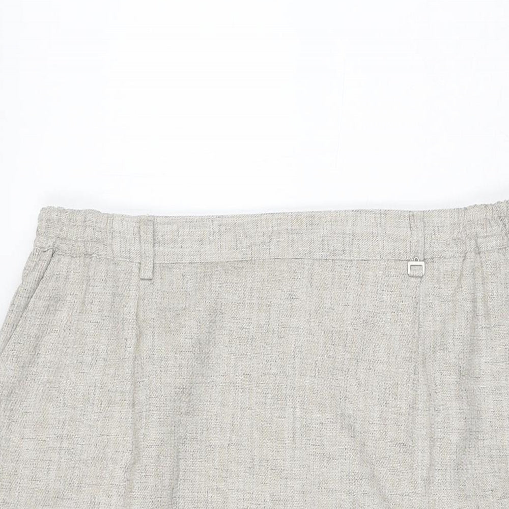 Oscar B Womens Beige Polyester Straight & Pencil Skirt Size 18 Zip