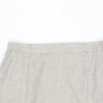 Oscar B Womens Beige Polyester Straight & Pencil Skirt Size 18 Zip