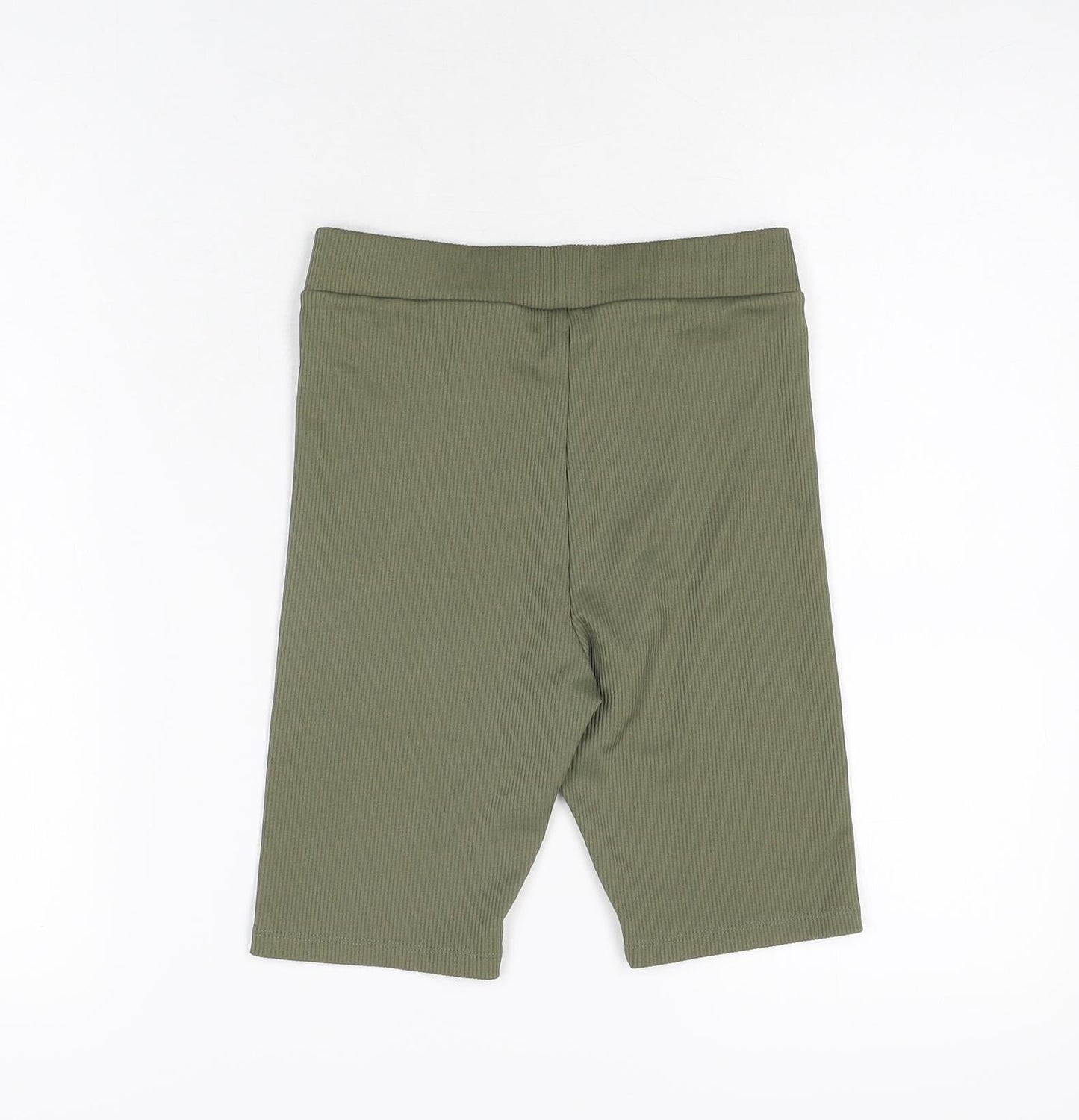 H&M Womens Green Polyester Biker Shorts Size 2XS L8 in Regular Pull On