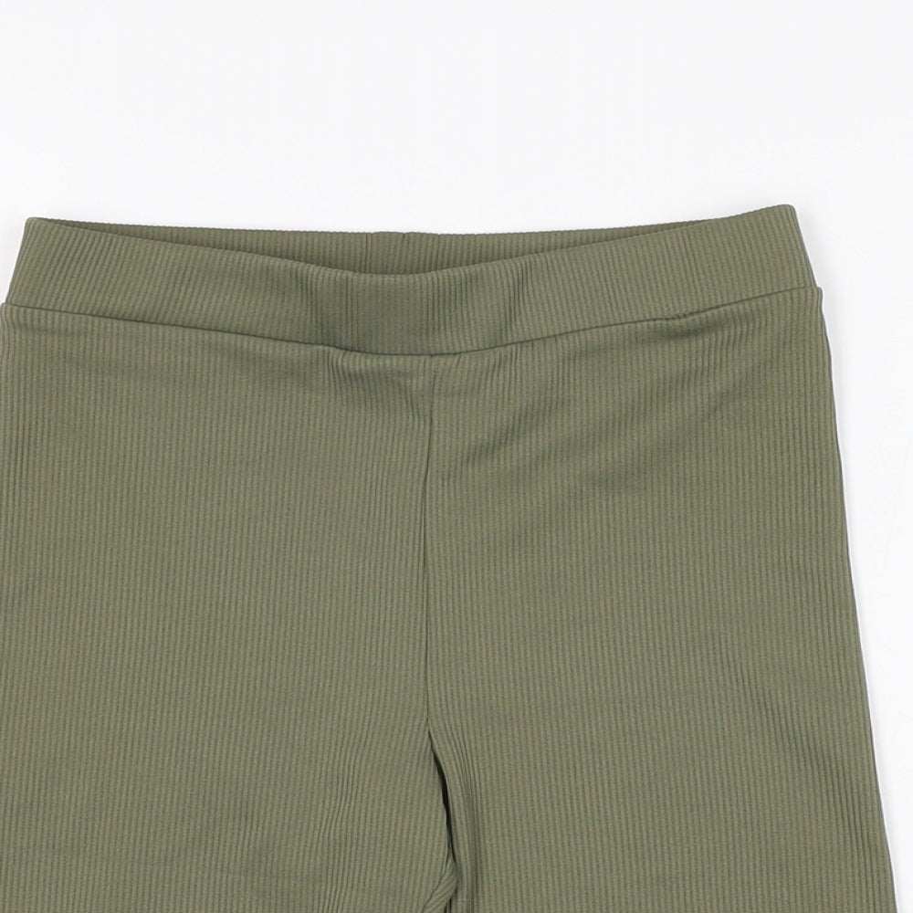 H&M Womens Green Polyester Biker Shorts Size 2XS L8 in Regular Pull On