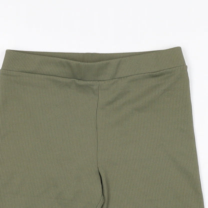 H&M Womens Green Polyester Biker Shorts Size 2XS L8 in Regular Pull On