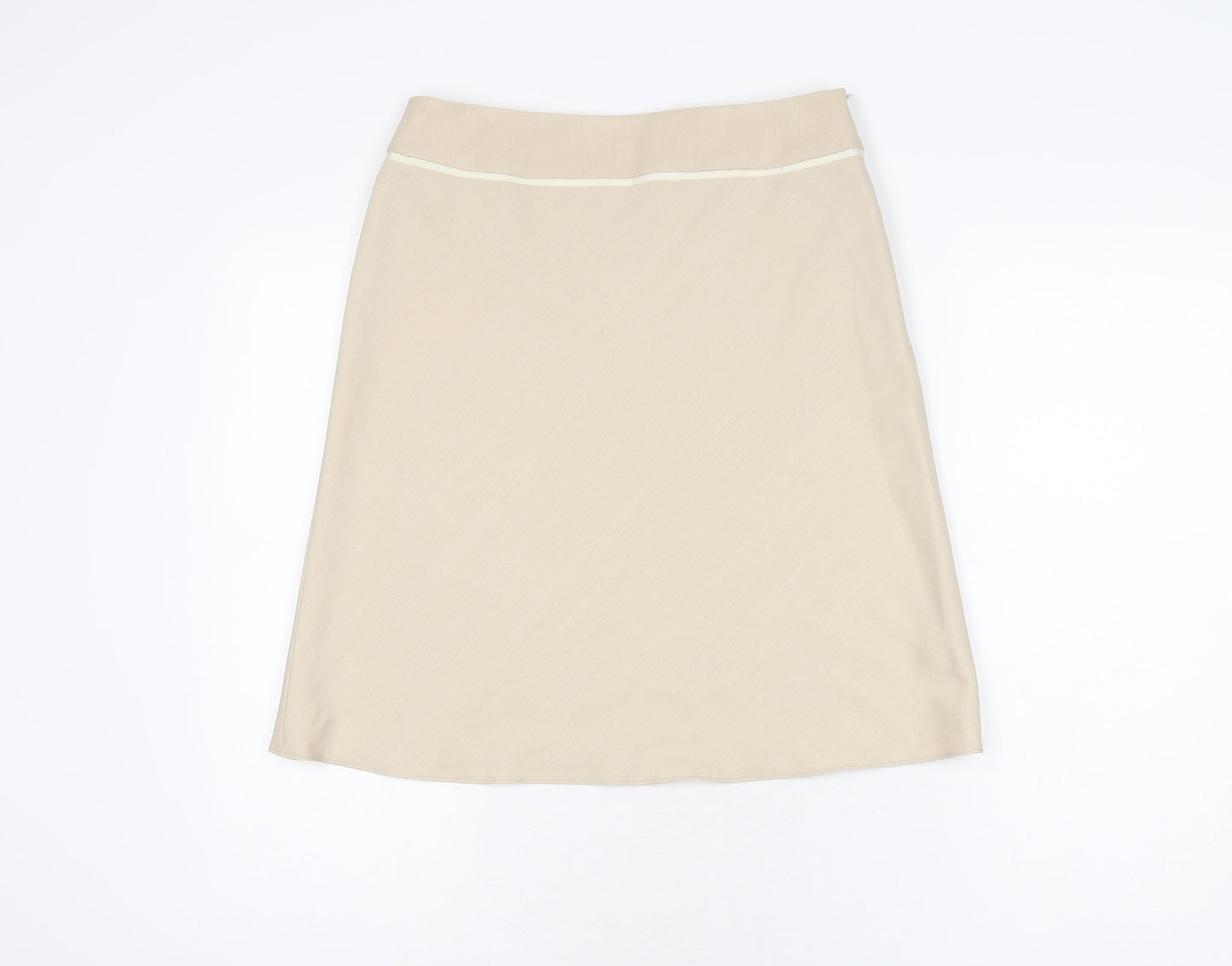 Dorothy Perkins Womens Beige Polyester A-Line Skirt Size 10 Zip