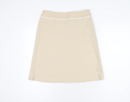 Dorothy Perkins Womens Beige Polyester A-Line Skirt Size 10 Zip