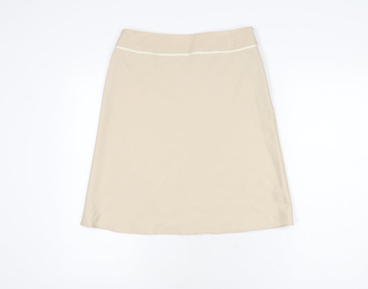 Dorothy Perkins Womens Beige Polyester A-Line Skirt Size 10 Zip