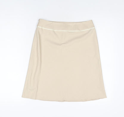 Dorothy Perkins Womens Beige Polyester A-Line Skirt Size 10 Zip