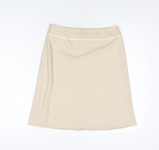 Dorothy Perkins Womens Beige Polyester A-Line Skirt Size 10 Zip