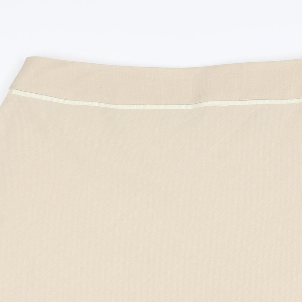 Dorothy Perkins Womens Beige Polyester A-Line Skirt Size 10 Zip