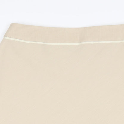 Dorothy Perkins Womens Beige Polyester A-Line Skirt Size 10 Zip