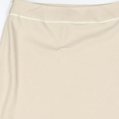 Dorothy Perkins Womens Beige Polyester A-Line Skirt Size 10 Zip
